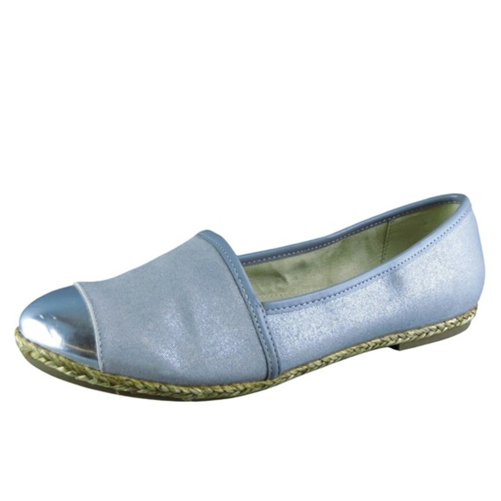 Dana Buchman Women's Espadrille Silver Textile Size 9.5M Gently Used 2025